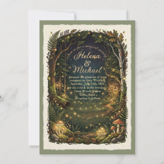 Enchanted Forest Firefly Wedding Invitation Inbjudningar