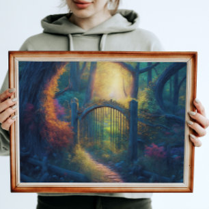 Enchanted Forest Garden   Digital konst Poster