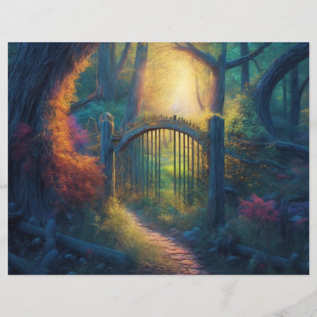 Enchanted Forest Garden | Skrapbok Papper (Baksida)