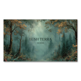 Enchanted Forest Gold Sparkle Teal Mist Magnetiska Visitkort