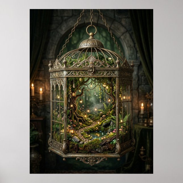 Enchanted Forest in Birdcage Poster (Framsidan)