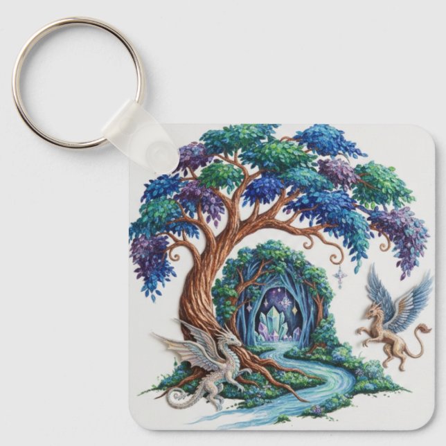 Enchanted Forest Keychain - Tree of Life  Nyckelring (Framsida)