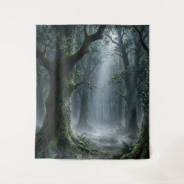 Enchanted Forest | Misty Green Fantasy Tapestry