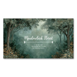 Enchanted Forest Misty Teal Green Painterly Magnetiska Visitkort