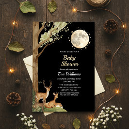 Enchanted Forest Moonlight Deer Baby Shower  Inbjudningar