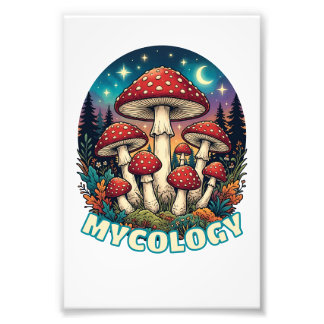 Enchanted Forest Mushroom Art Fototryck