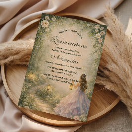 Enchanted Forest Princess Quinceañera Inbjudningar