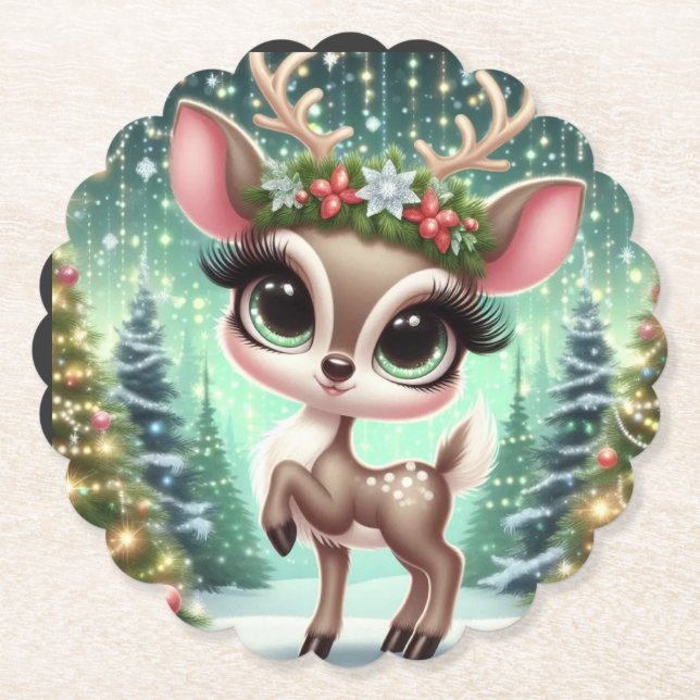 Enchanted Forest Reindeer Princess Underlägg Papper (Framsida)