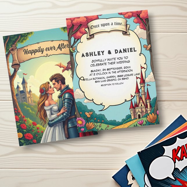Enchanted Forest Woodland Castle Fairytale Bröllop Inbjudningar (Skapare uppladdad)