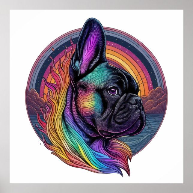 Enchanted Frenchie Unicorn Poster (Framsidan)