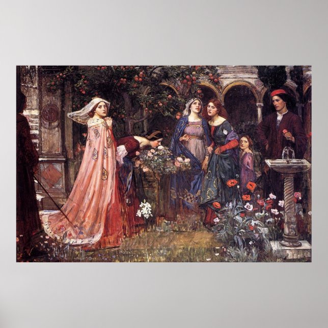 "Enchanted Garden" av John William Waterhouse Poster (Framsidan)