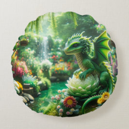 Enchanted Garden Dragon Rund Kudde