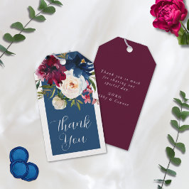 Enchanted Garden Dusty Blue Burgundy Navy Presentetikett