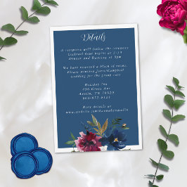 Enchanted Garden Dusty Blue Burgundy Navy Tilläggskort