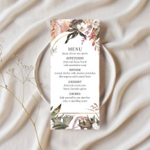 Enchanted Garden Elegant Boho Blommigt Menu
