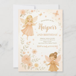 Enchanted Garden Fairy Birthday Inbjudningar