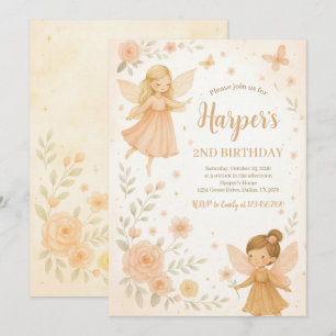 Enchanted Garden Fairy Birthday Inbjudningar
