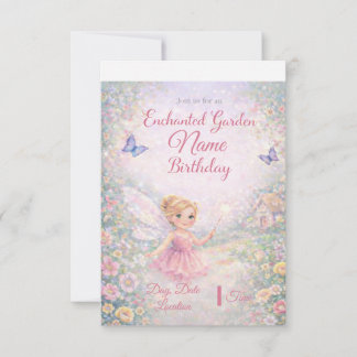 Enchanted Garden Fairy Birthday Invitations Inbjudningar