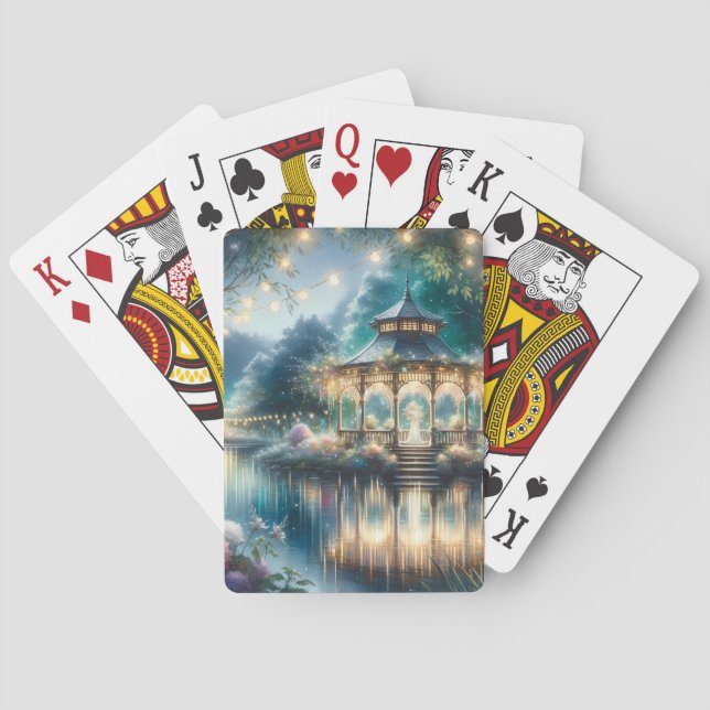 Enchanted Garden Gazebo Twilight Reflection Casinokort (Baksidan)