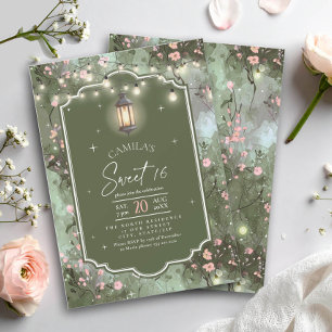 Enchanted Garden Mönster Sweet 16 Rosa ID1163 Inbjudningar