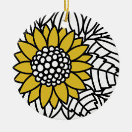 ENCHANTED GARDEN-solros Julgransprydnad Keramik