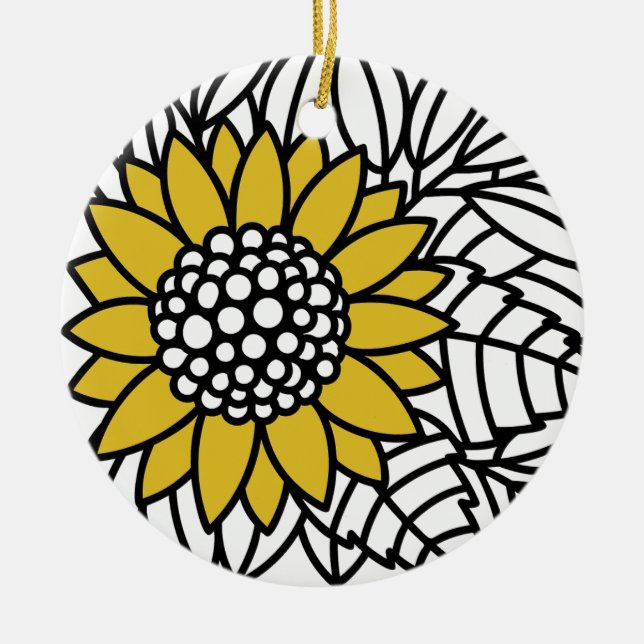 ENCHANTED GARDEN-solros Julgransprydnad Keramik (Framsidan)