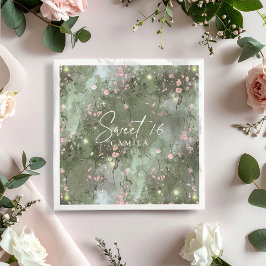 Enchanted Garden Sweet 16 Mönster Rosa ID1163 Pappersservett