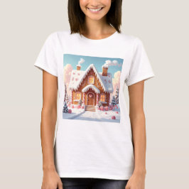 Enchanted Gingerbread House in Pastel Winter  T Shirt