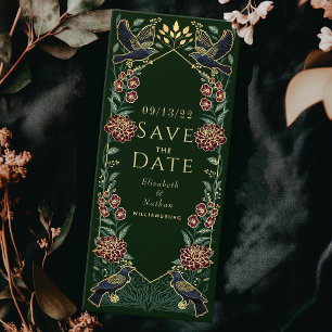 Enchanted Gothic Raven Bröllop spara datum Inbjudningar