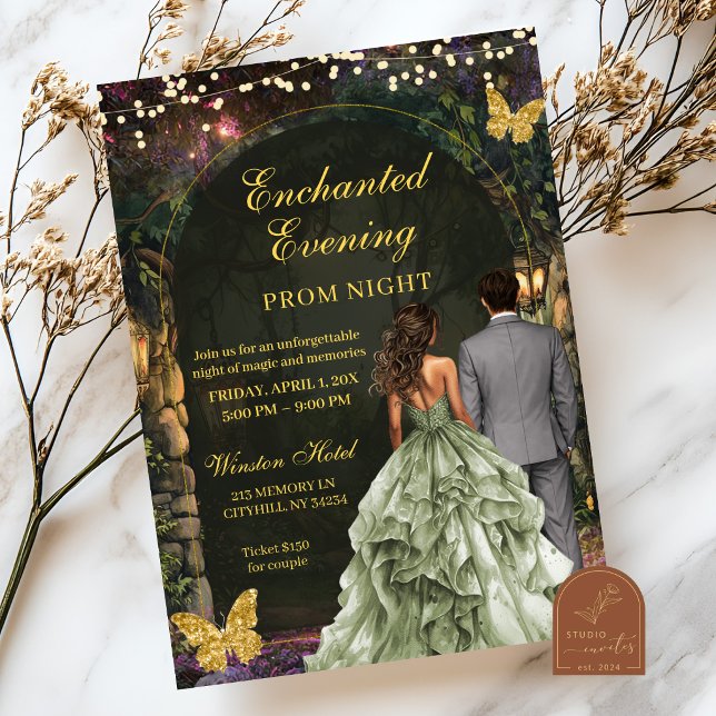 Enchanted Green Forest Prom Invitation Inbjudningar (Skapare uppladdad)