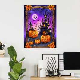 Enchanted Halloween Castle Poster