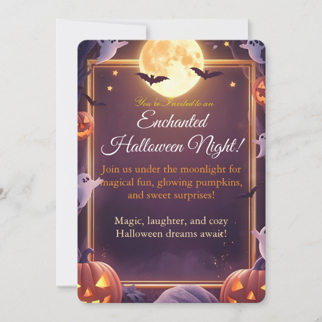 Enchanted Halloween Night Invitation Card Inbjudningar (Framsida)