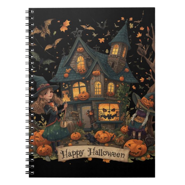 Enchanted Haunted House Halloween Anteckningsbok (Framsidan)