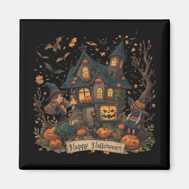 Enchanted Haunted House Halloween Magnet (Framsidan)