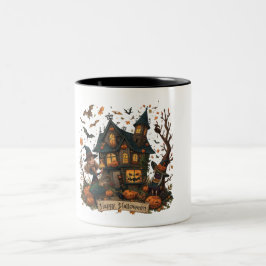 Enchanted Haunted House Halloween Två-Tonad Mugg