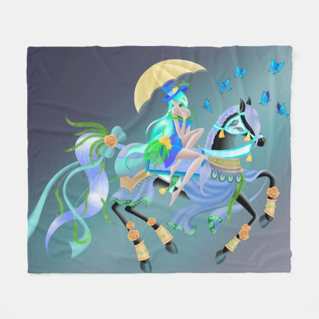 Enchanted Horse Ride Fleecefilt (Framsidan (Horisontell))
