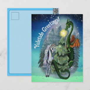 Enchanted Julgran Helg Vykort