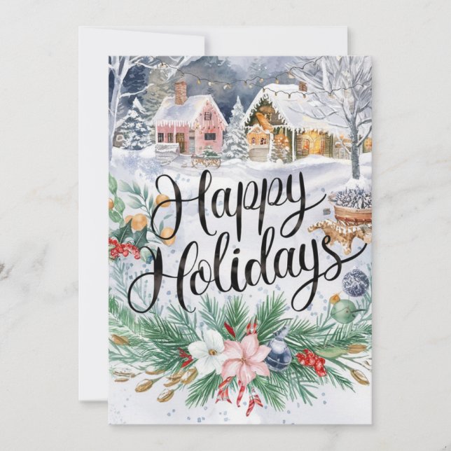 Enchanted Little Gift Lycklig Winter Julkort (Framsida)