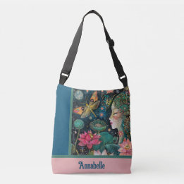 Enchanted Lotus Blommars Crossbody Tote Bag Axelväska