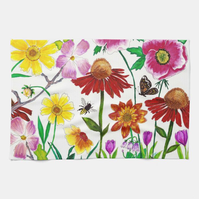 Enchanted Meadow Botanical Art Kitchen Towel Kökshandduk (Horisontell)