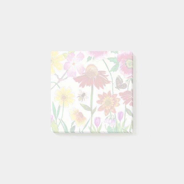 Enchanted Meadow Wildflower Art Sticky Notes Post-it Block (Framsida)
