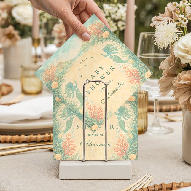 Enchanted Mermaid Lagoon Baby Shower Pappersservett (Skapare uppladdad)