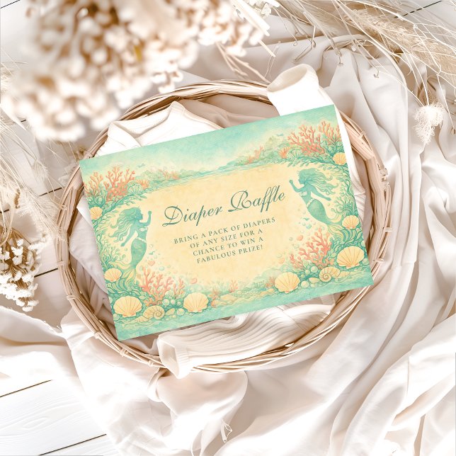 Enchanted Mermaid Lagoon Diapper Raffle Tilläggskort (Skapare uppladdad)