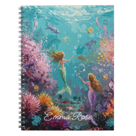 Enchanted Mermaid Underwater Scene Anteckningsbok