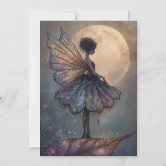 Enchanted Moonlight Fairy Watercolor Fantasy Inbjudningar (Framsida)