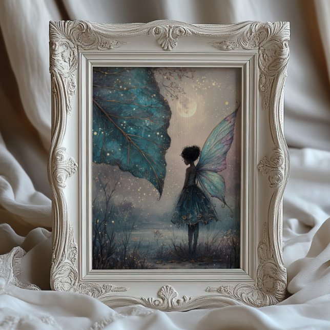 Enchanted Moonlit Leaf Fairy Fantasy Art Poster (Skapare uppladdad)