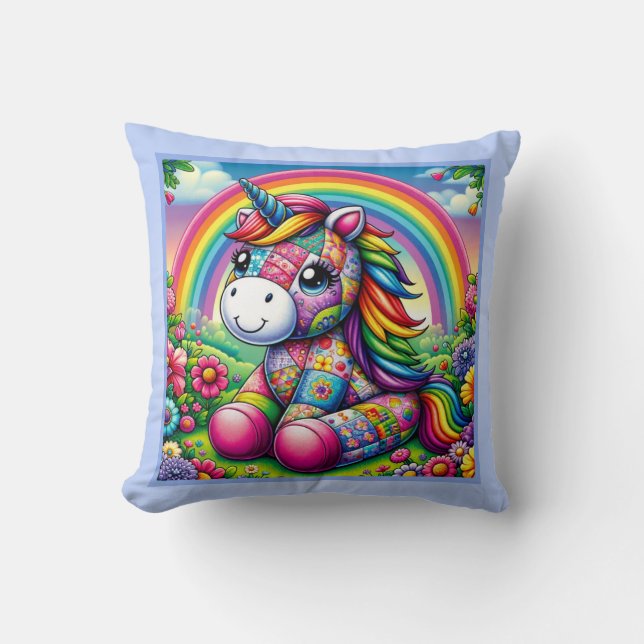 Enchanted Mosaic Unicorn Kudde (Framsida)
