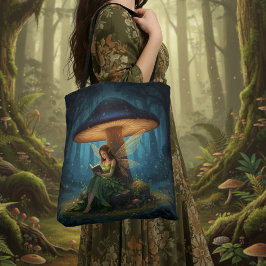 Enchanted Night Fairy Reading a Book Tygkasse