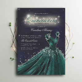 Enchanted Night Fairy Tale Princess Quinceanera Inbjudningar