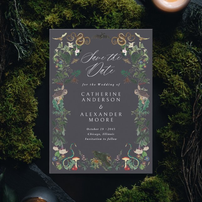 Enchanted Night Garden Gothic Botanical Wedding Spara Datumet (Skapare uppladdad)